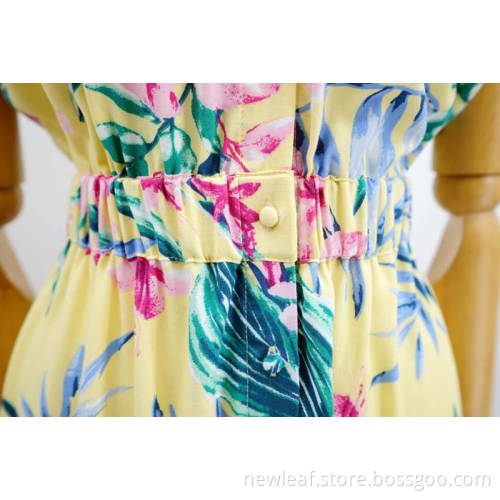 women's print Stylish v neck holiday dress